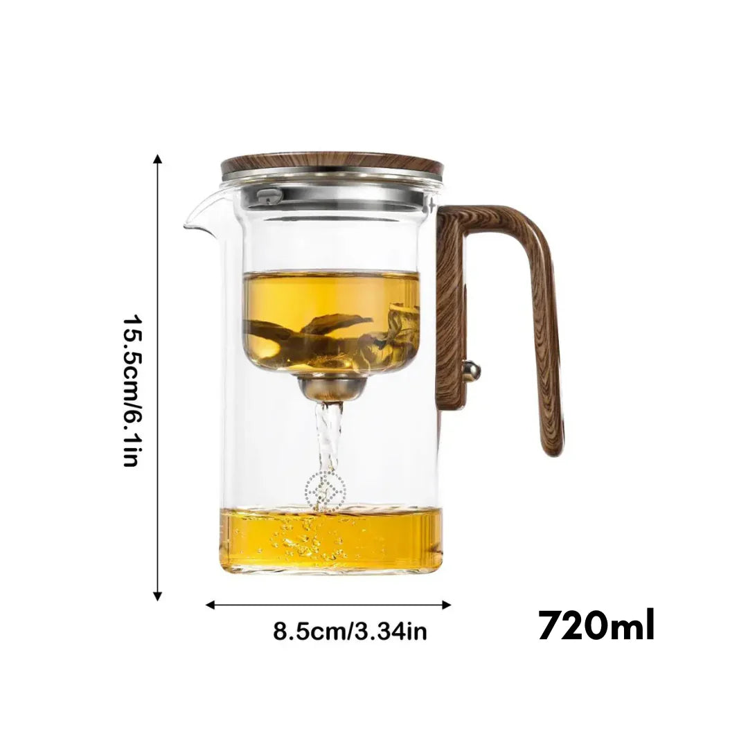 Elegante Glas-Teekanne mit Sieb