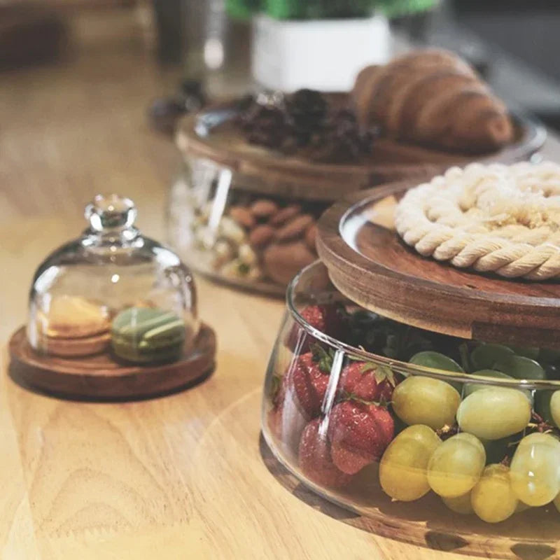 Edle Glasschale mit Holzdeckel – PureBowl