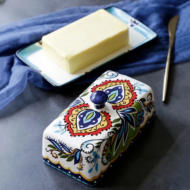 Mediterrane Keramik Butterdose