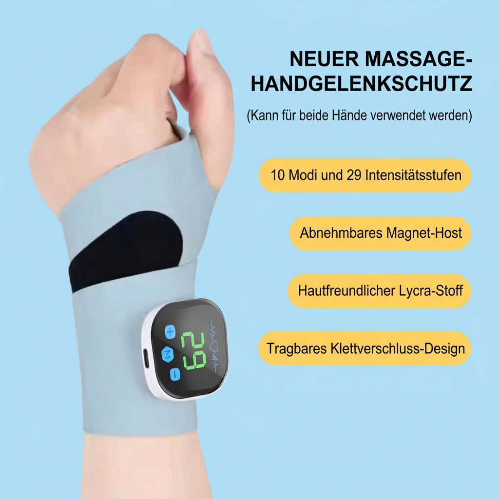 EMS-Hand- & Handgelenk-Massagegerät mit 10 Modi zur Schmerzlinderung