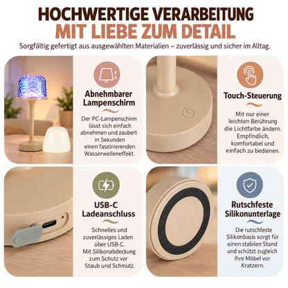 Aurora- & Meereswellen-LED-Projektionslampe mit Touch-Steuerung