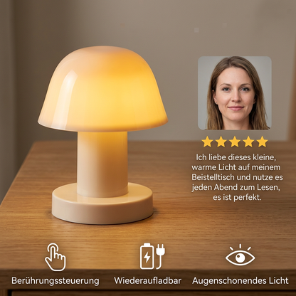 Mini wiederaufladbare LED-Pilz-Tischlampe mit Touch-Steuerung