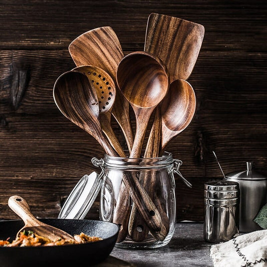 Natürliches Holz-Küchenhelfer Set - EcoChef