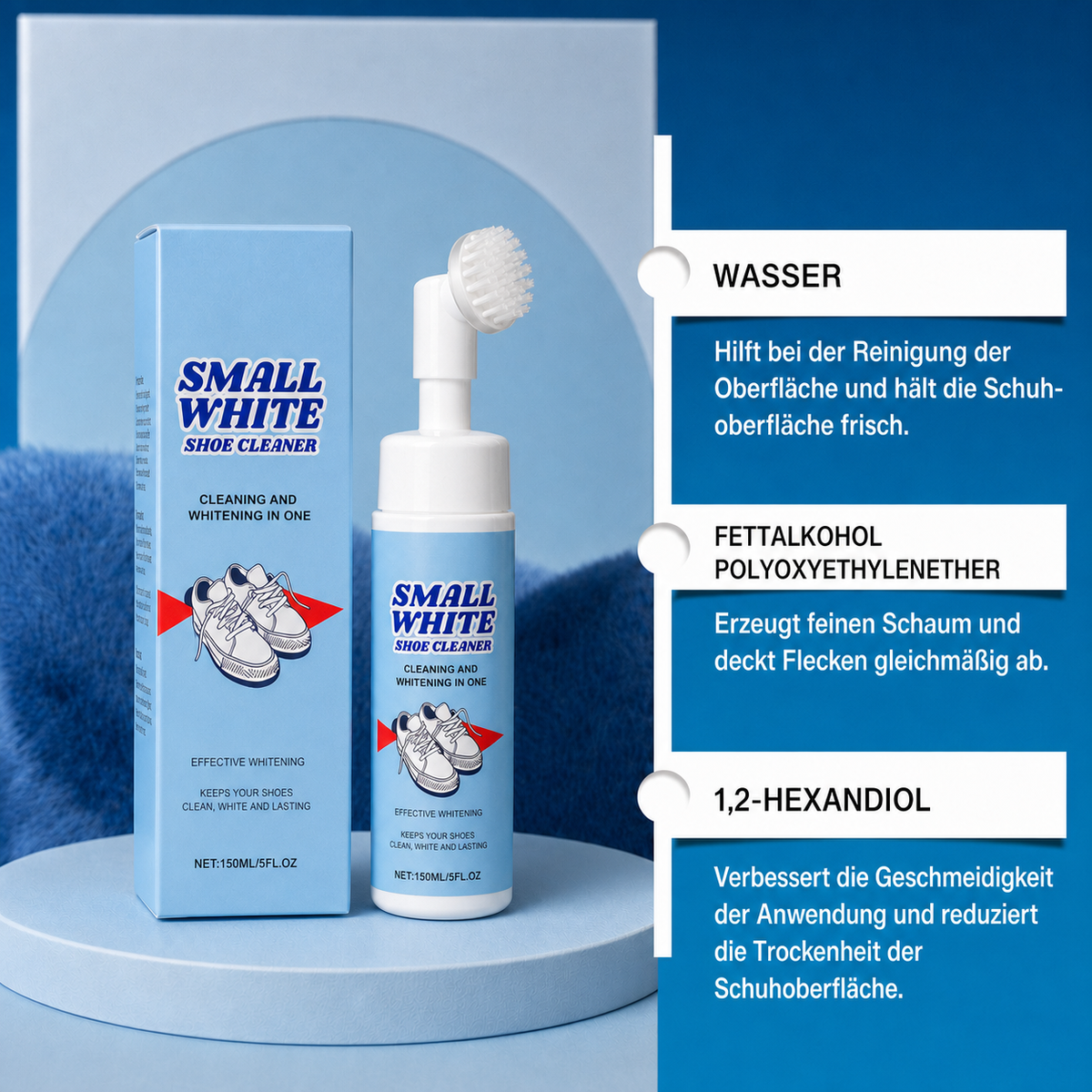 Wasserloses Sneaker- & Schuhreinigungsset mit Schaumreiniger, Bürste & Tuch