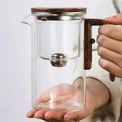 Elegante Glas-Teekanne mit Sieb