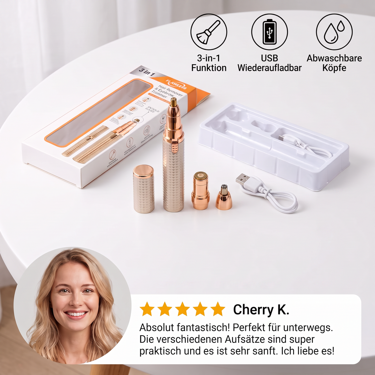 3-in-1 Präzisionstrimmer für die Schönheitspflege