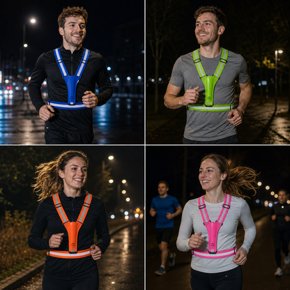 Reflektierende LED-Laufweste mit wasserdichter Handytasche