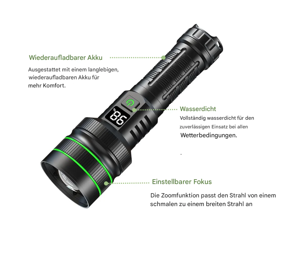 UltraBeam – Leistungsstarke LED-Taschenlampe
