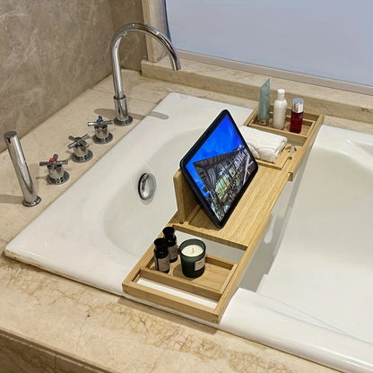 Luxuriöse Bambus-Badewannenablage – Badegenuss Deluxe