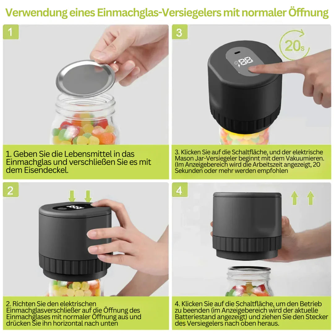 Vakuumversiegelung für Gläser