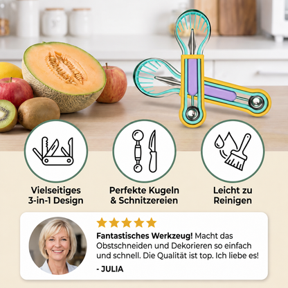 3-in-1 Obstschnitz- und Kugelausstecher-Set