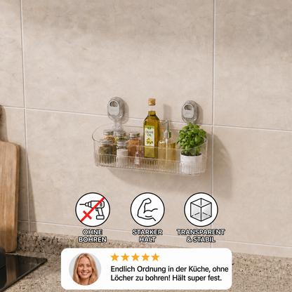 Selbstklebendes Saugnapf-Regal für Dusche und Badezimmer – ohne Bohren