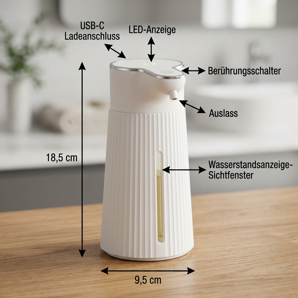 Berührungsloser automatischer Sensor-Seifenspender mit einstellbarer Dosiermenge