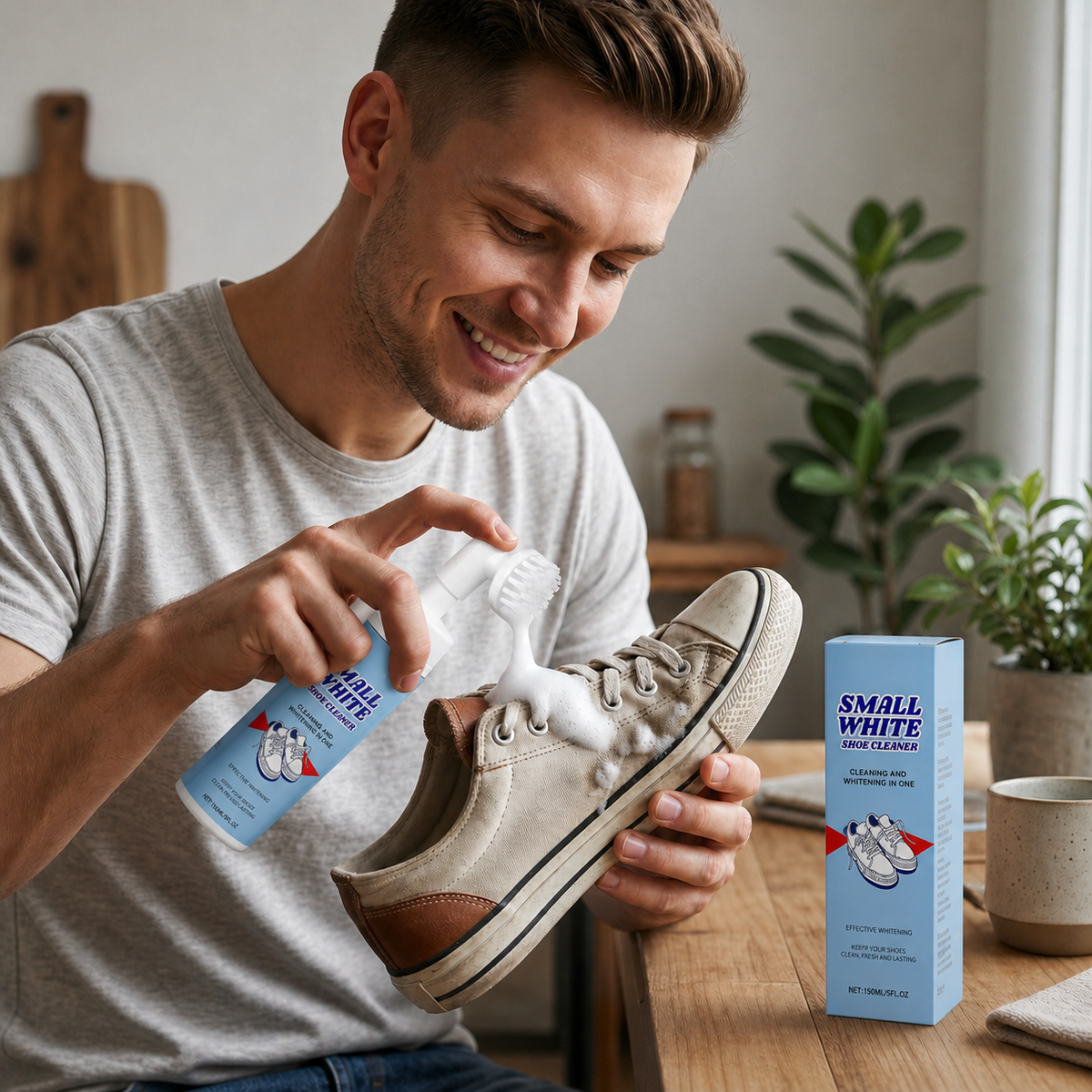 Wasserloses Sneaker- & Schuhreinigungsset mit Schaumreiniger, Bürste & Tuch