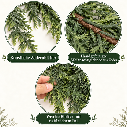Real-Touch künstliche Zedern- & Kieferngirlande mit Tannenzapfen – Weihnachtsdekoration