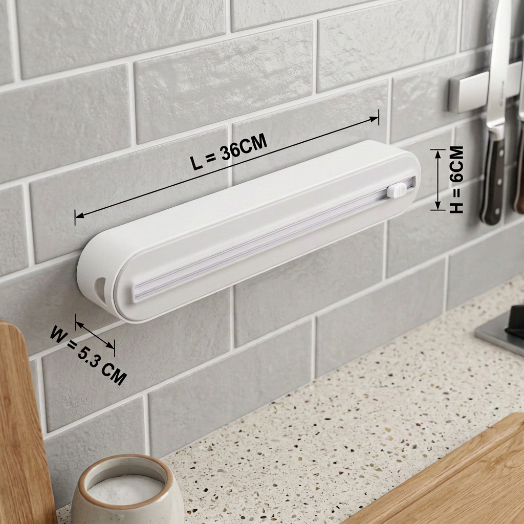Magnetischer Wandspender für Alufolie und Frischhaltefolie mit Sicherheitsschneider