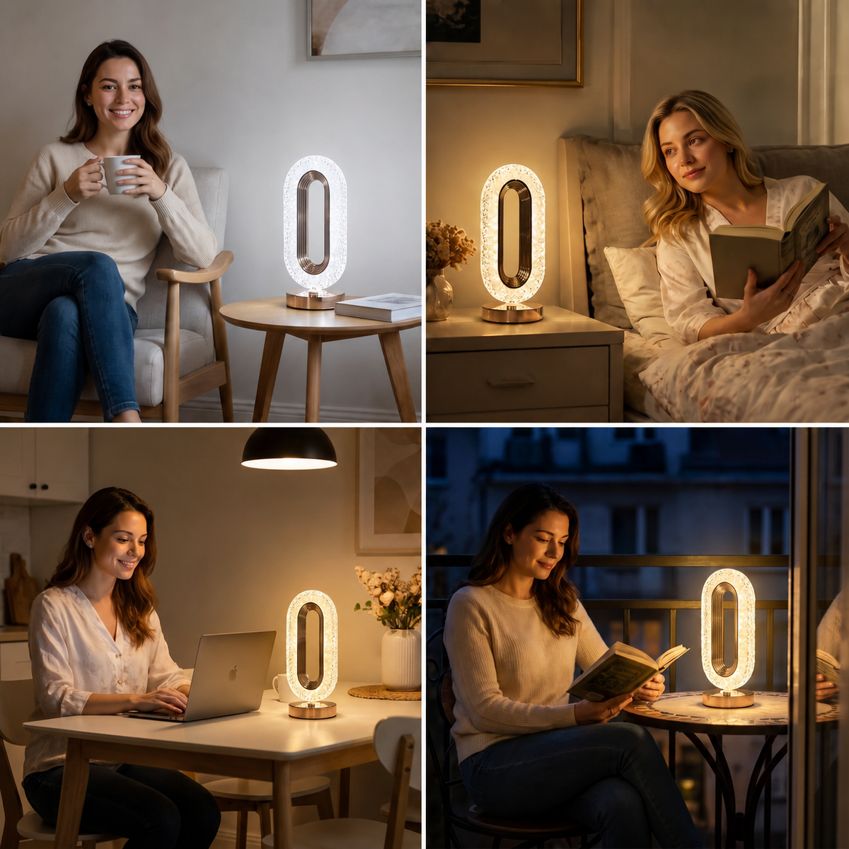 Wiederaufladbare Kristall-LED-Tischlampe – Elegantes stimmungsvolles Nachtlicht