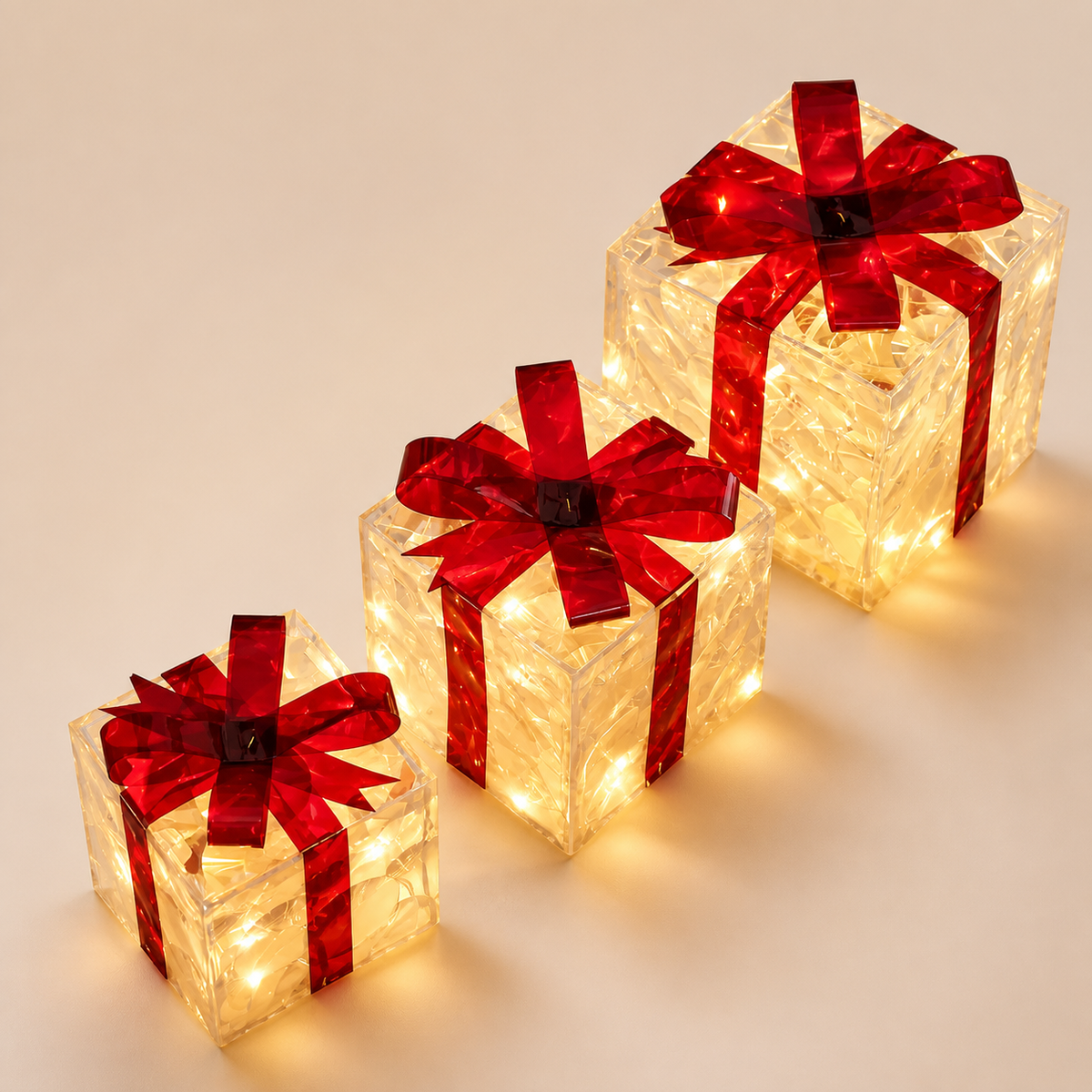 Leuchtendes LED-Weihnachtsgeschenkbox-Dekorationsset