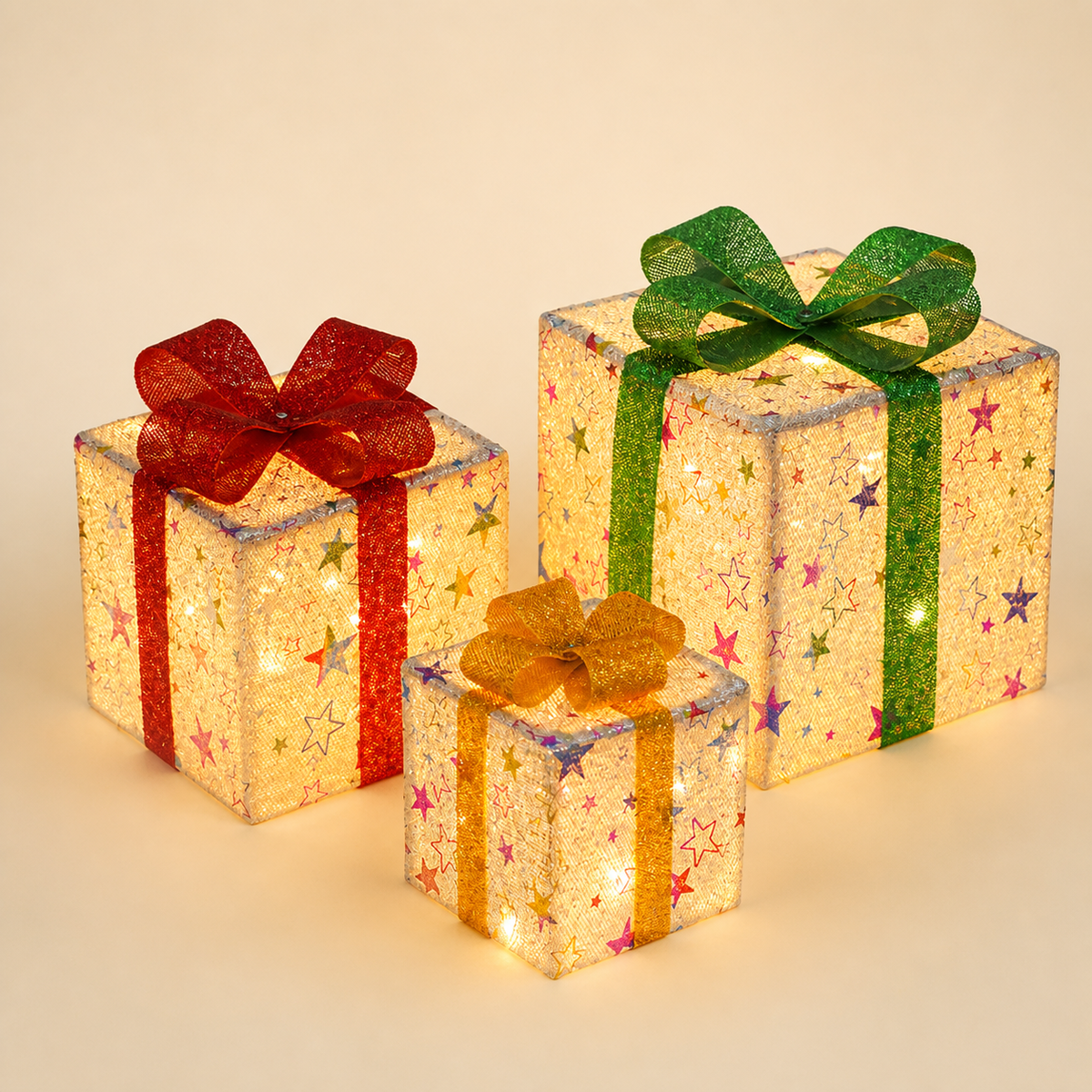 Leuchtendes LED-Weihnachtsgeschenkbox-Dekorationsset