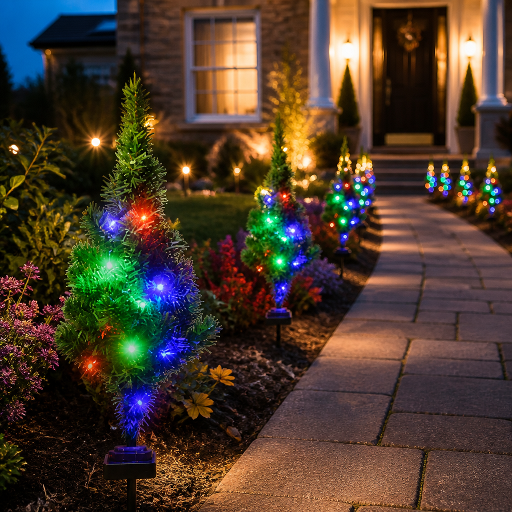 Solar-Weihnachtsbaum-Stecklichter mit mehrfarbigen LEDs