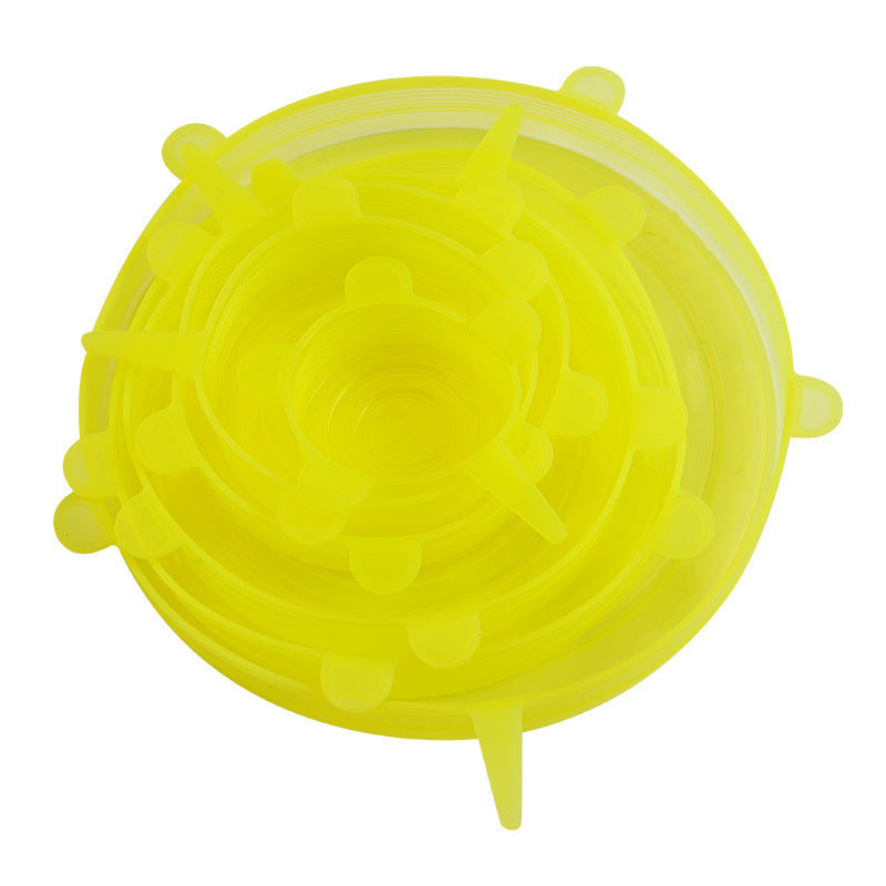 6-teiliges Silikon-Stretchdeckel-Set – Wiederverwendbare BPA-freie Frischhalteabdeckungen