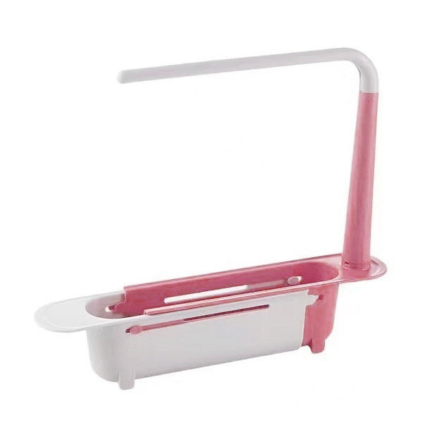 Verstellbarer Teleskop-Spülenorganizer mit Abtropfkorb & Handtuchhalter