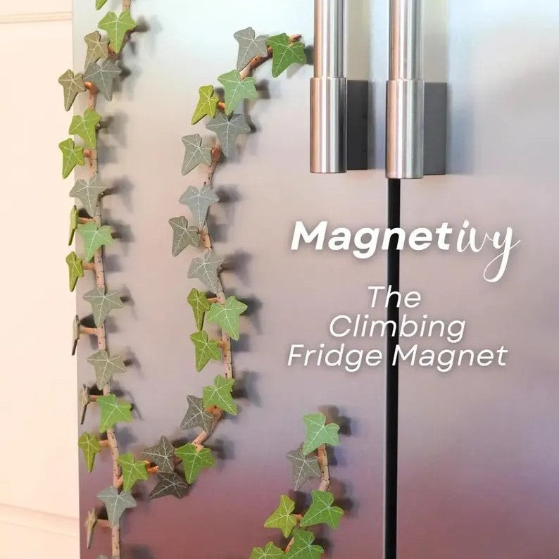 Factory ivy fridge magnet with articulating stems 3D ivy fridge magnet