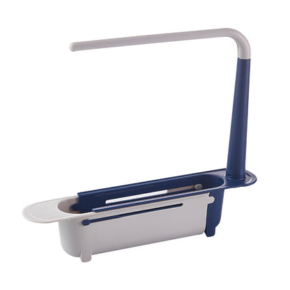 Verstellbarer Teleskop-Spülenorganizer mit Abtropfkorb & Handtuchhalter