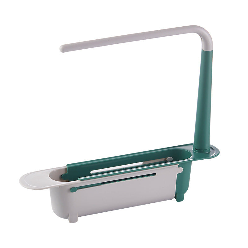 Verstellbarer Teleskop-Spülenorganizer mit Abtropfkorb & Handtuchhalter