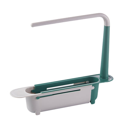 Verstellbarer Teleskop-Spülenorganizer mit Abtropfkorb & Handtuchhalter