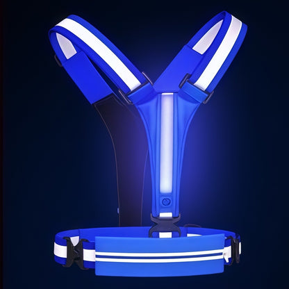 Reflektierende LED-Laufweste mit wasserdichter Handytasche