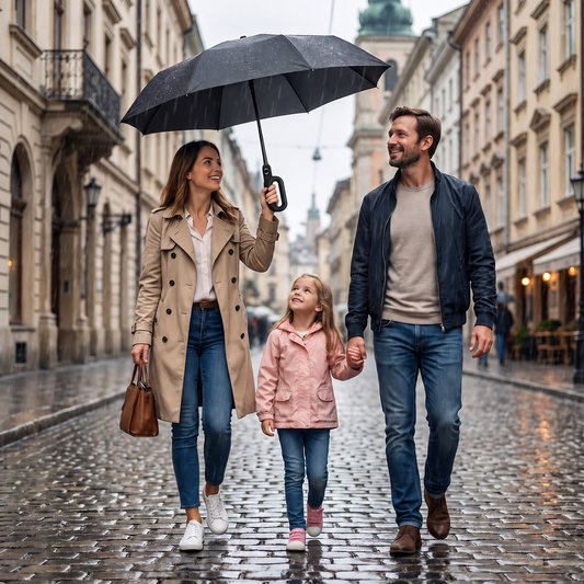 Premium-Automatik-Faltschirm für Sonne & Regen – Kompakt & windfest