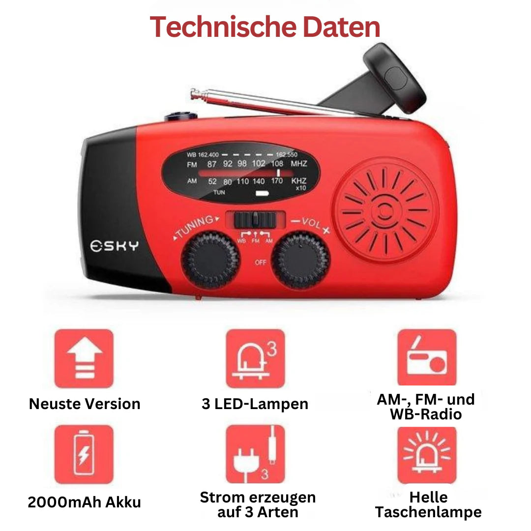 Sicheres Notfallradio mit Powerbank