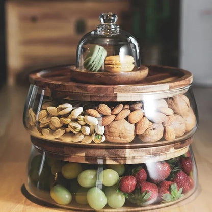 Edle Glasschale mit Holzdeckel – PureBowl