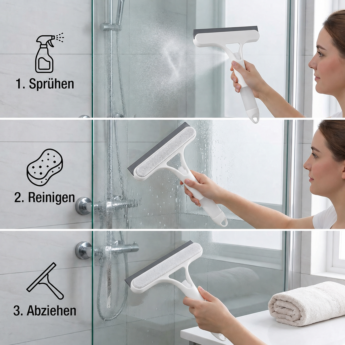3in1 Multifunktions Glas Putzstab