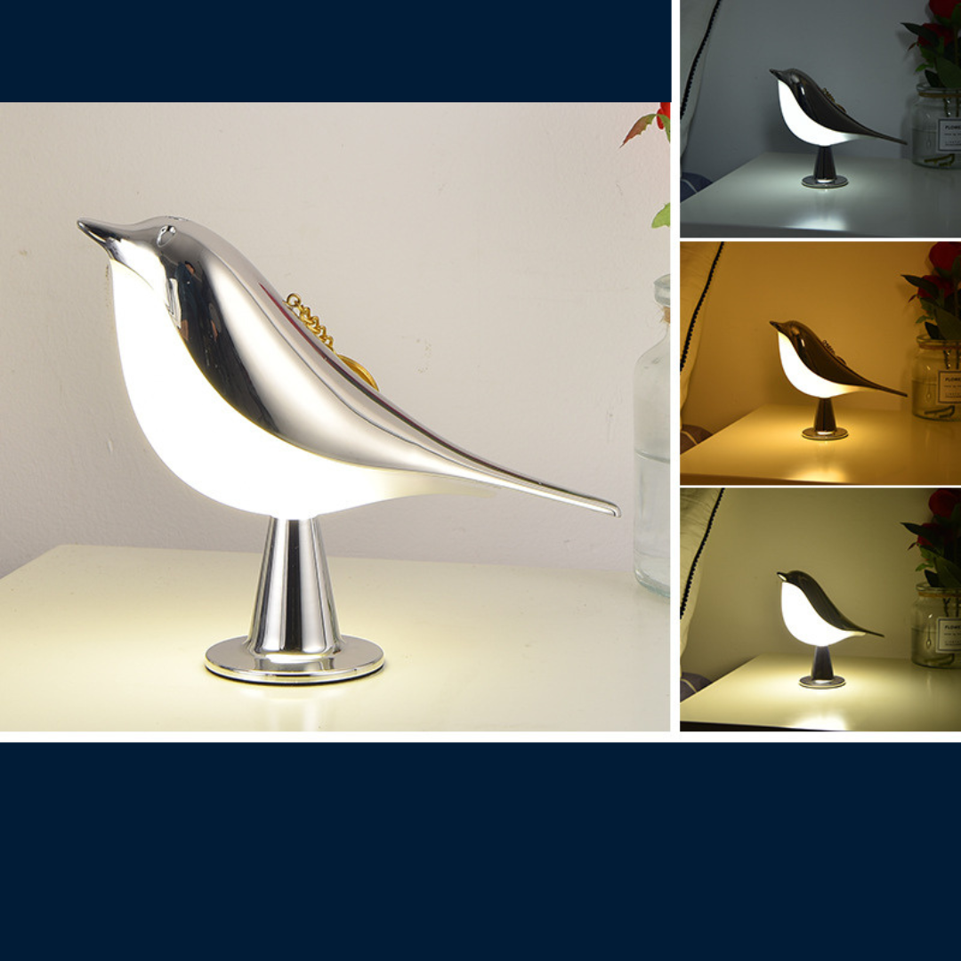 Elegante Vogel Lampe mit 3 Leuchtstufen