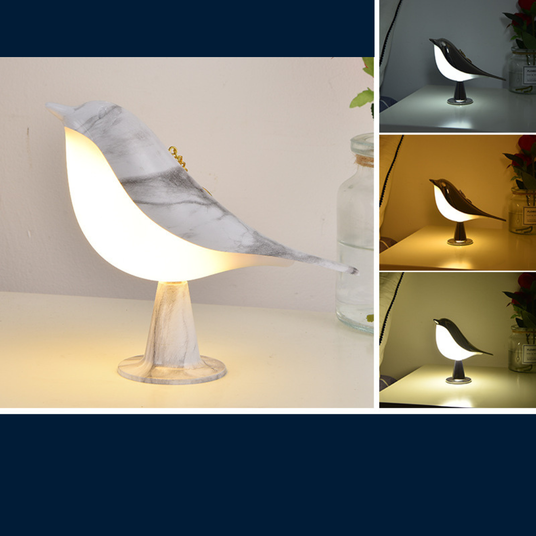 Elegante Vogel Lampe mit 3 Leuchtstufen