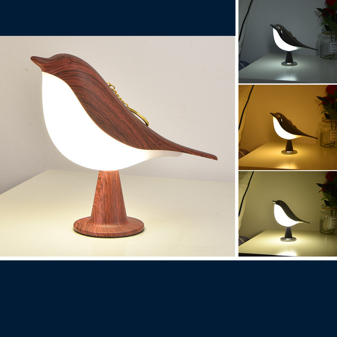 Elegante Vogel Lampe mit 3 Leuchtstufen