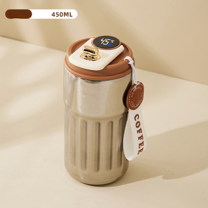 Edelstahl  Kaffebecher mit LED Temperatur Anzeige 450 ML