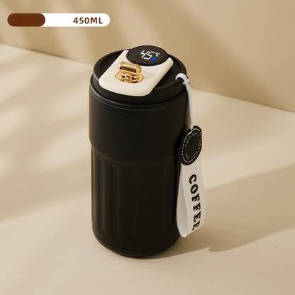 Edelstahl  Kaffebecher mit LED Temperatur Anzeige 450 ML