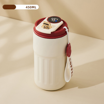 Edelstahl  Kaffebecher mit LED Temperatur Anzeige 450 ML