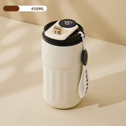 Edelstahl  Kaffebecher mit LED Temperatur Anzeige 450 ML