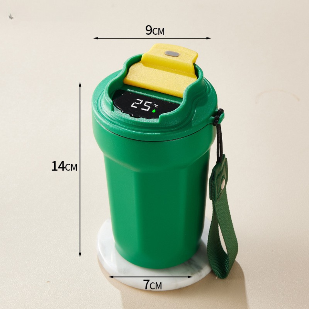 Edelstahl  Kaffebecher mit LED Temperatur Anzeige 450 ML