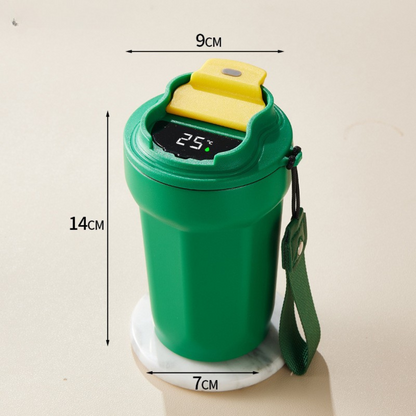 Edelstahl  Kaffebecher mit LED Temperatur Anzeige 450 ML