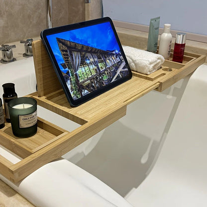 Luxuriöse Bambus-Badewannenablage – Badegenuss Deluxe