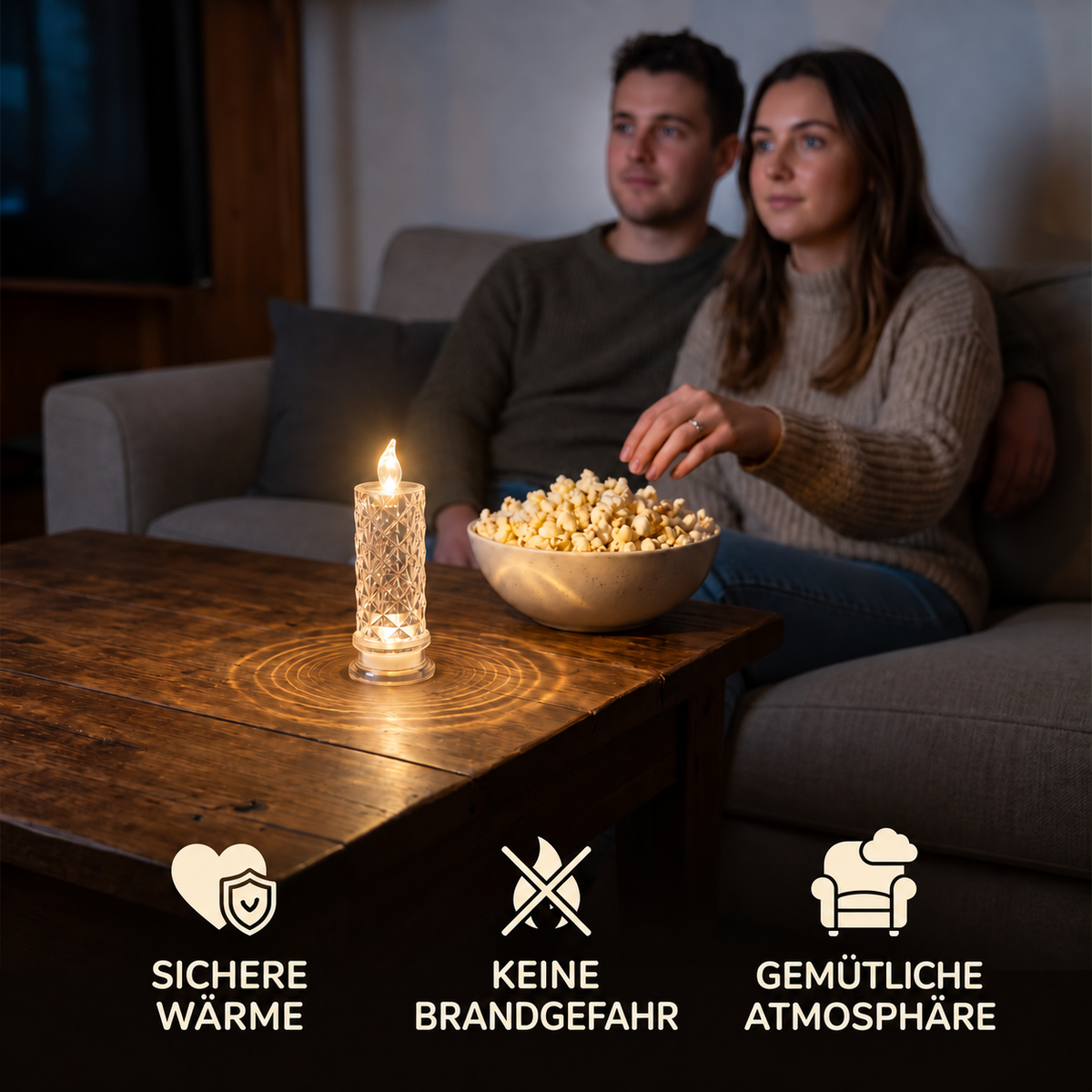 Flammenlose LED-Kerzenlampe – Gemütliches & dekoratives Tischlicht