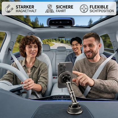 Ultrastarke magnetische Autohalterung fürs Handy aus Vollmetall mit Saugnapf