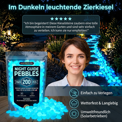 Im Dunkeln leuchtende Zierkiesel