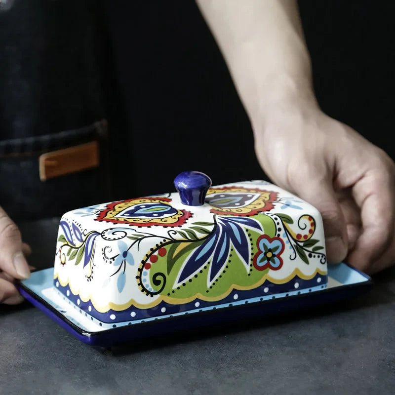 Mediterrane Keramik Butterdose