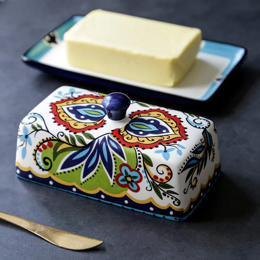 Mediterrane Keramik Butterdose